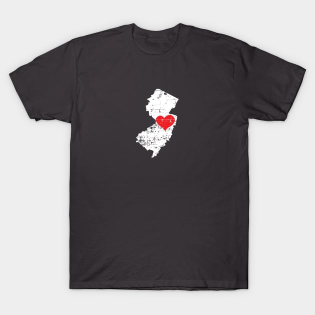 <3 New Jersey State Map Gift T Shirt for Men Women and Kids T-Shirt by HopeandHobby